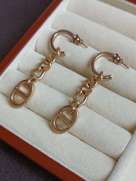 Серьги-кольца женские из медицинской стали с подвесом 7025 фото