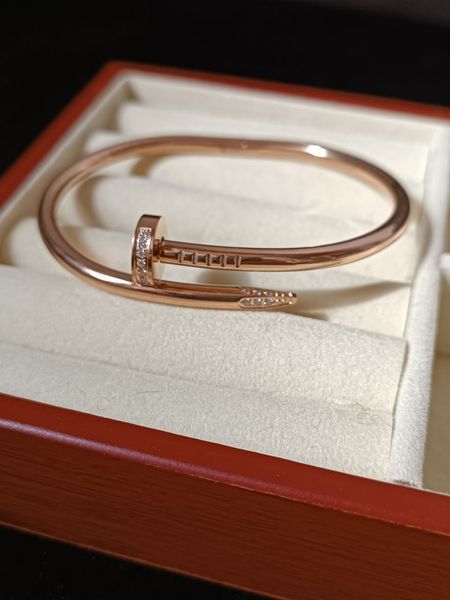 Cartier Браслет-гвоздь женский из медицинской стали с фианитами 7027 фото