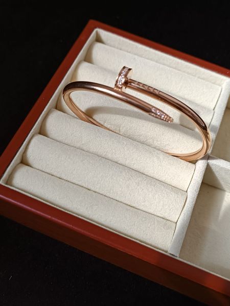 Cartier Браслет-гвоздь женский из медицинской стали с фианитами 7027 фото