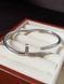 Cartier Браслет-цвях жіночий із медичної сталі сріблястий з фіанітами 7028 фото 6