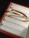 Cartier Браслет-гвоздь женский из медицинской стали золотистый с фианитами 7029 фото 4