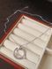 Cartier Колье женское из медицинской стали серебристое с подвеской-кольцом гвоздь 8013 фото 2