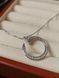Cartier Колье женское из медицинской стали серебристое с подвеской-кольцом гвоздь 8013 фото 3