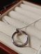 Cartier Колье женское из медицинской стали серебристое с подвеской-кольцом гвоздь 8013 фото 6
