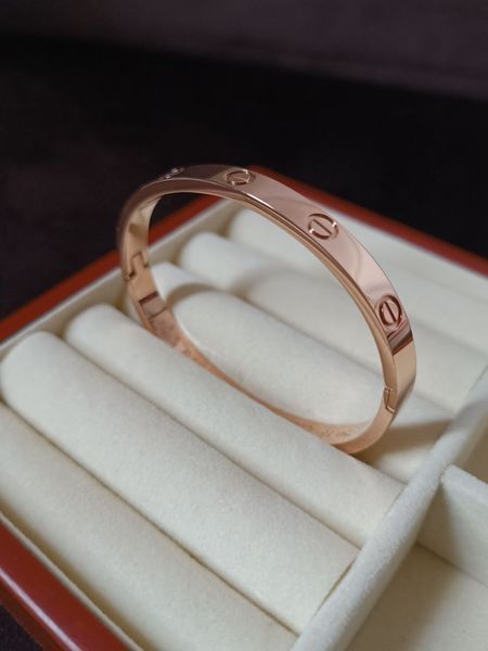 Браслет жіночий із медичної сталі рожеве золото з гвинтами Cartier 7000 фото