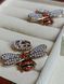 GUCCI Сережки жіночі із медичної сталі золотисті з камінням бджола 7014 фото 2
