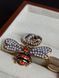 GUCCI Сережки жіночі із медичної сталі золотисті з камінням бджола 7014 фото 5